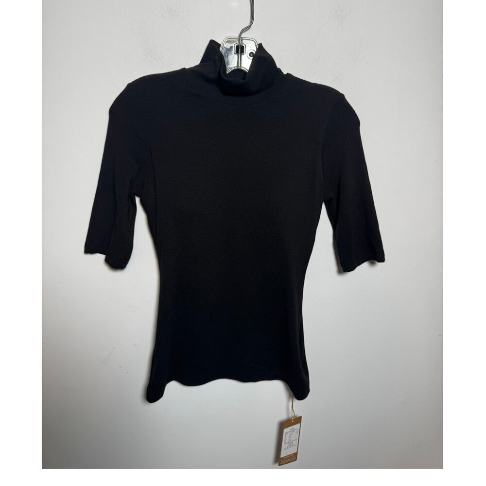 Brand New OGL Women's Size Small Black Knit Mock Neck Pullover Top Shirt